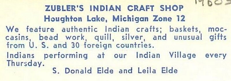 Zublers Indian Craft Shop - Vintage Postcard (newer photo)